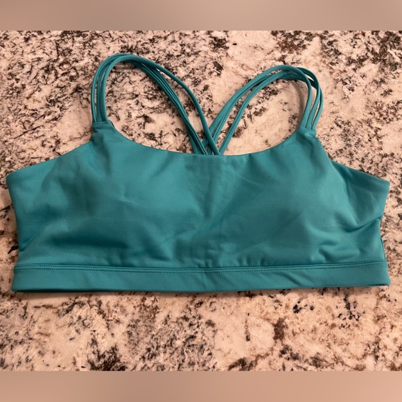 Teal Sport Bra with cross back - Picture 1 of 2